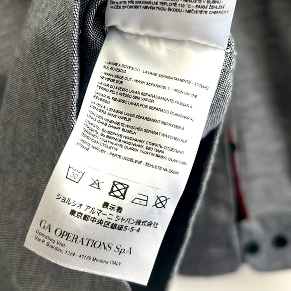 Men’s Armani Exchange Gray Slim Fit Cotton Long Sleeved Button Up Shirt - Picture 11 of 12